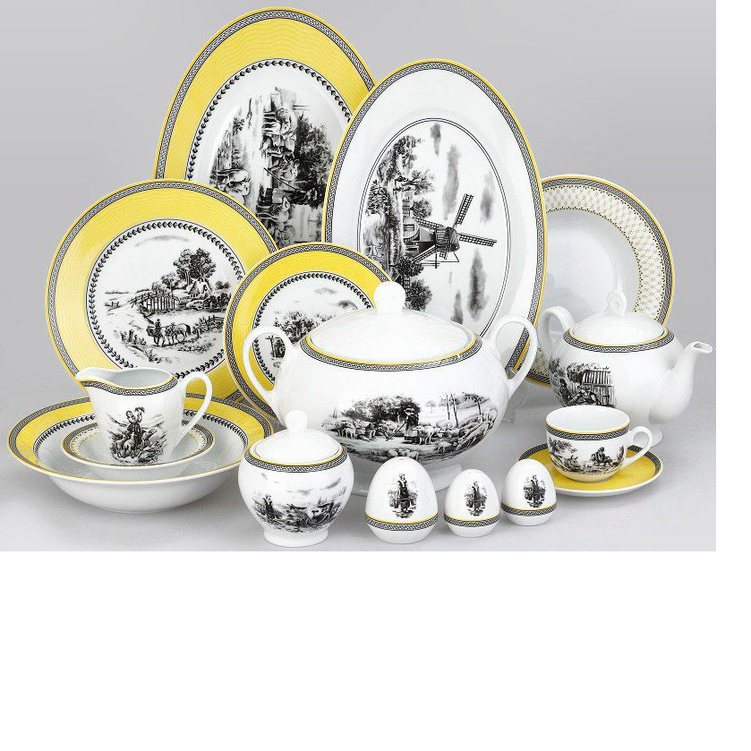 سرویس چینی زرین طرح ویلیج 102 پارچه