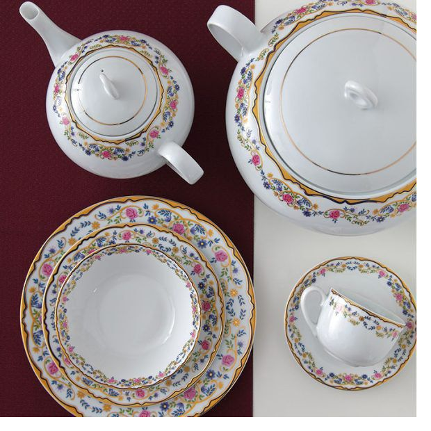 سرویس چینی زرین طرح گلستان 102 پارچه