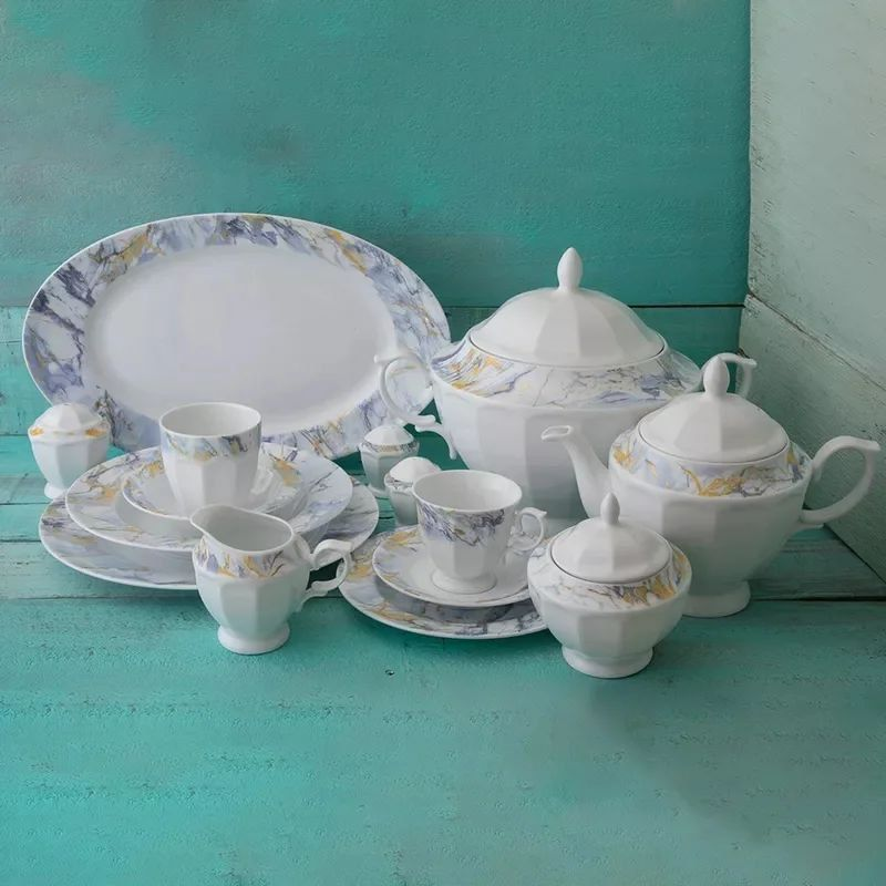 سرویس چینی زرین طرح گلداستون 103 پارچه