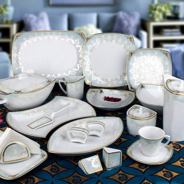 چینی پردیس طرح کاژین فیروزه 105 پارچه