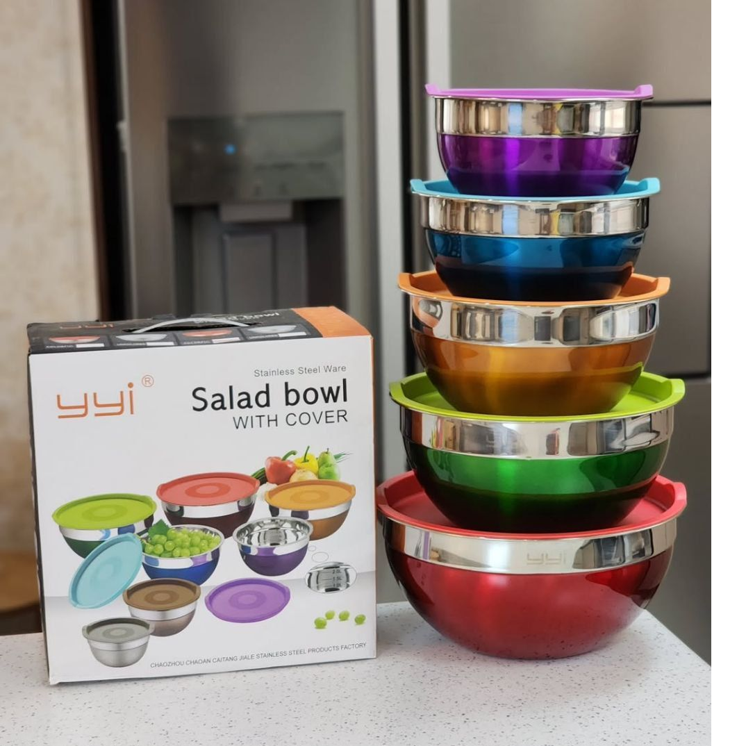 سرویس لگن 5 پاچه استیل رنگی درب دار y.y